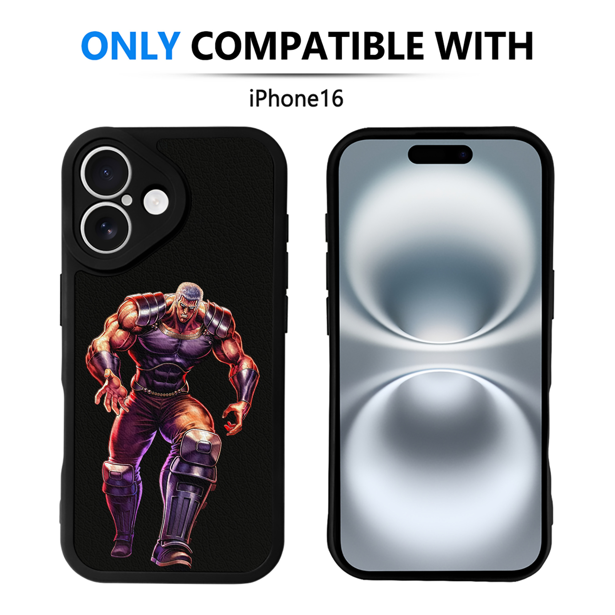 （画像用） 北斗の拳 Fist of the North Star 【iPhone 16シリーズ対応】シリコンスマホケース（レザー調） 材質：シリコン